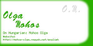 olga mohos business card